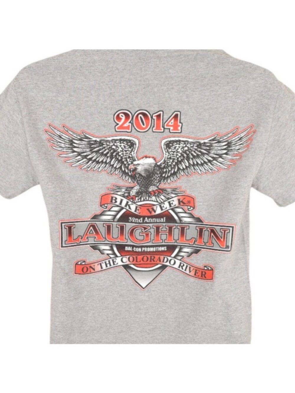 Laughlin River Run T Shirt Mens Size Small Gray 2014 Bike Week Biker Made In USA